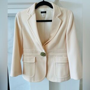 J Crew Jewel Button Blazer, Ivory